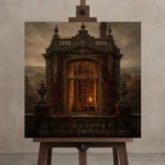 Premium Wall Art Kare Html Edition – CP-UK-EM-S-002 displayed on a studio easel