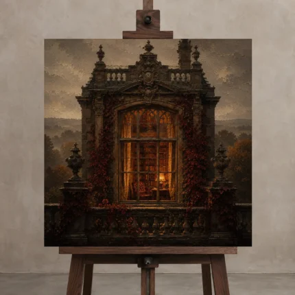 Premium Wall Art Kare Html Edition – CP-UK-EM-S-002 displayed on a studio easel