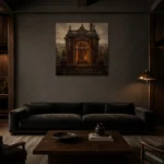 Premium Wall Art Kare Html Edition – CP-UK-EM-S-002 shown in a warm modern interior