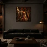 Premium Wall Art Kare Html Edition – CP-UK-EM-S-003 shown in a warm modern interior