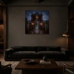 Premium Wall Art Kare Html Edition – CP-UK-EM-S-004 shown in a warm modern interior