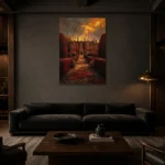 Premium Wall Art Dikey Html Edition – CP-UK-EM-V-001 shown in a warm modern interior