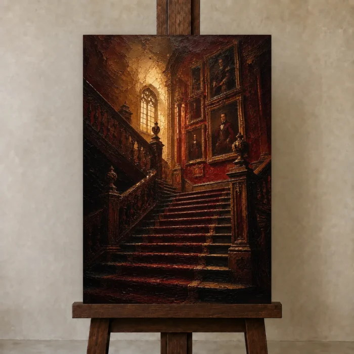 Premium Wall Art Dikey Html Edition – CP-UK-EM-V-003 displayed on a studio easel