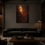 Premium Wall Art Dikey Html Edition – CP-UK-EM-V-003 shown in a warm modern interior