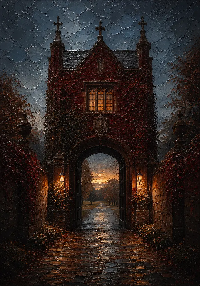 Manor Passage English Manor Wall Art Manor Merlot Art Print