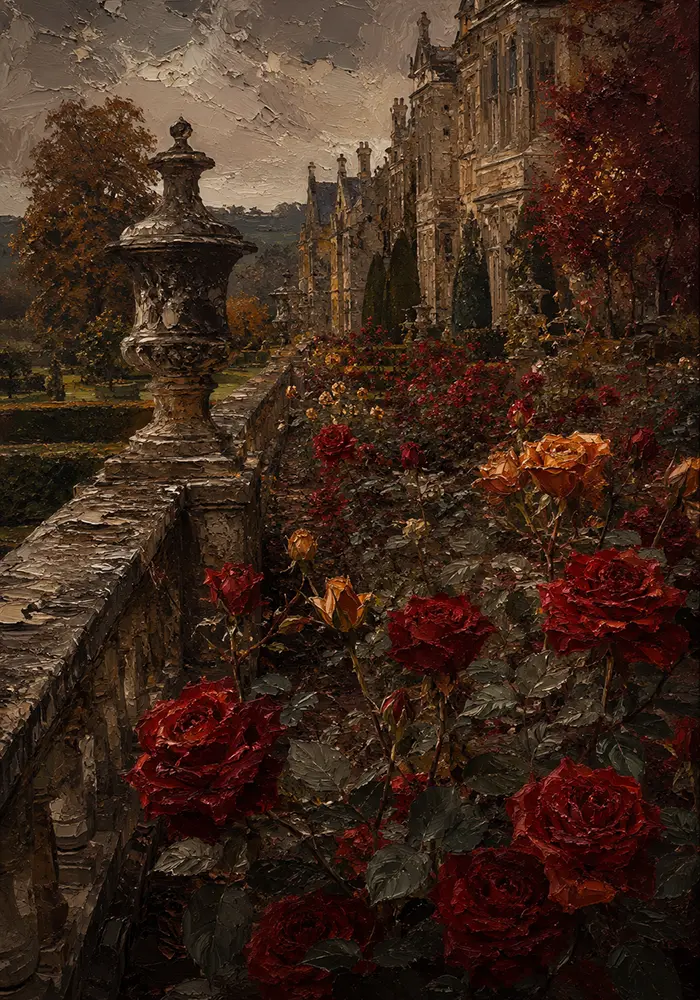 Manor Reliquary English Manor Wall Art Manor Merlot Art Print