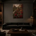 Premium Wall Art Dikey Html Edition – CP-UK-EM-V-005 shown in a warm modern interior