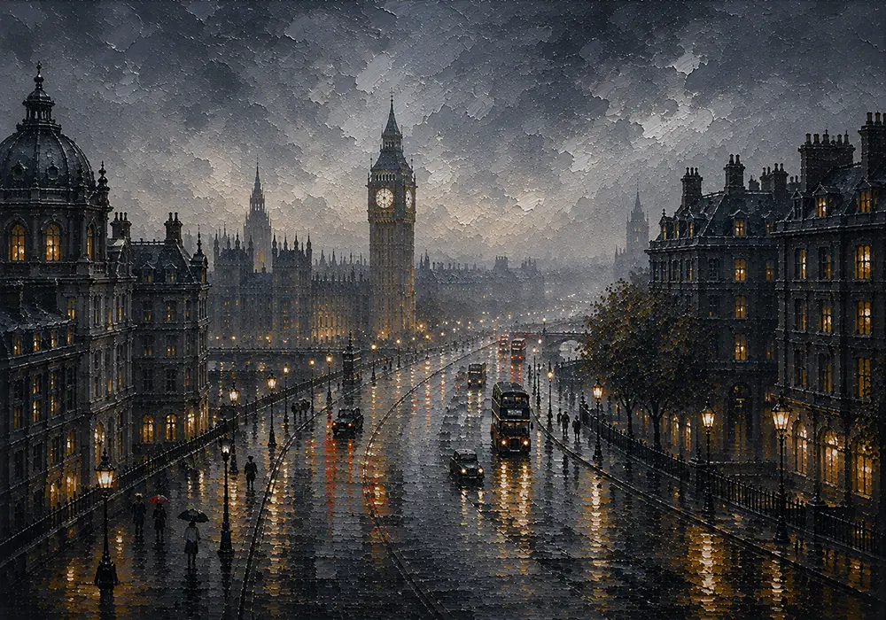 Gaslight Procession London Wall Art London Gaslight Art Print