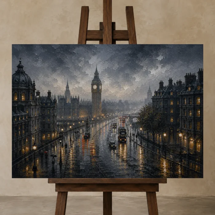 Premium Wall Art Yatay Html Edition – CP-UK-LG-H-002 displayed on a studio easel