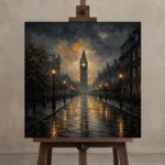 Premium Wall Art Kare Html Edition – CP-UK-LG-S-002 displayed on a studio easel