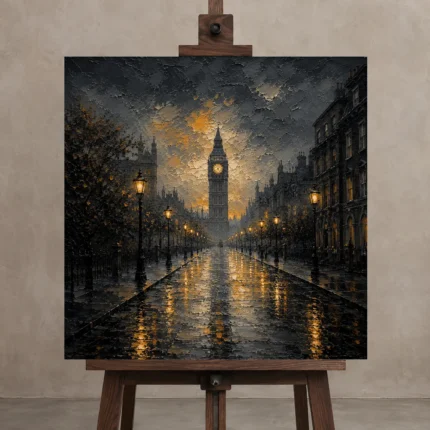 Premium Wall Art Kare Html Edition – CP-UK-LG-S-002 displayed on a studio easel