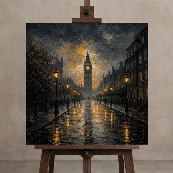 Premium Wall Art Kare Html Edition – CP-UK-LG-S-002 displayed on a studio easel