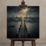 Premium Wall Art Kare Html Edition – CP-UK-LG-S-003 displayed on a studio easel