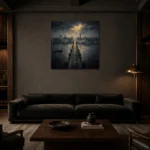 Premium Wall Art Kare Html Edition – CP-UK-LG-S-003 shown in a warm modern interior
