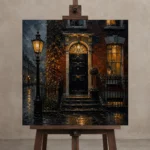 Premium Wall Art Kare Html Edition – CP-UK-LG-S-004 displayed on a studio easel