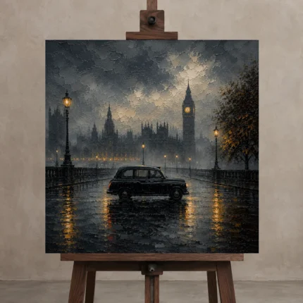 Premium Wall Art Kare Html Edition – CP-UK-LG-S-005 displayed on a studio easel