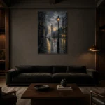 Premium Wall Art Dikey Html Edition – CP-UK-LG-V-002 shown in a warm modern interior