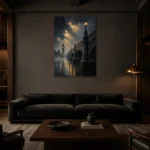 Premium Wall Art Dikey Html Edition – CP-UK-LG-V-003 shown in a warm modern interior