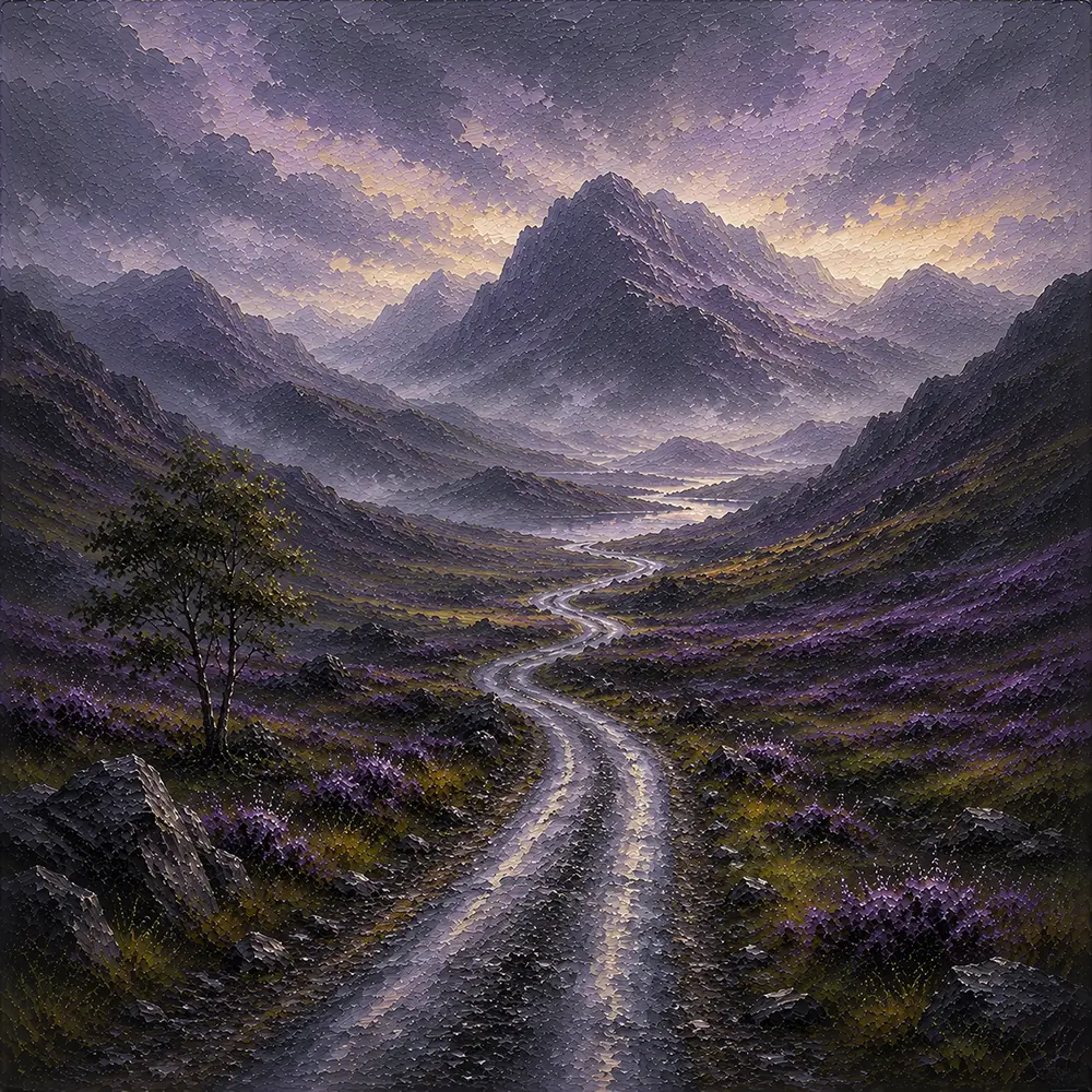 Highland Stillness Scottish Highlands Wall Art Highland Heather Art Print