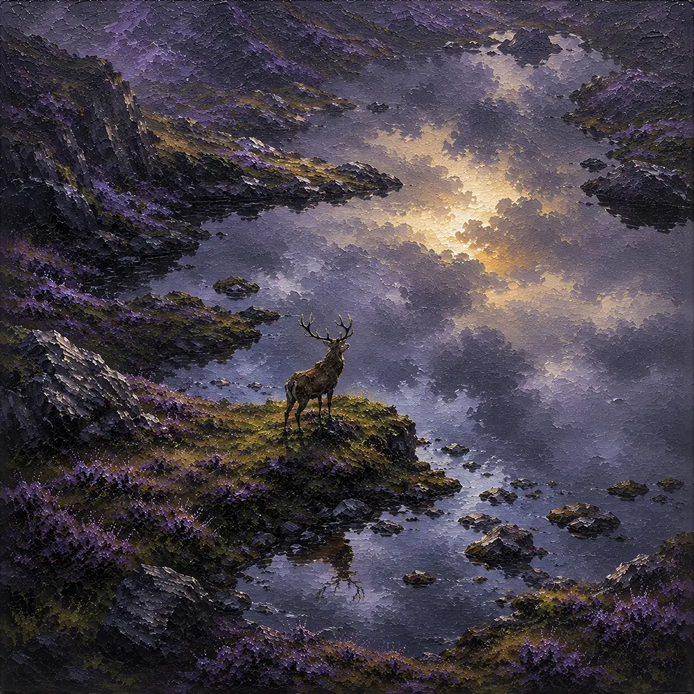 Highland Constellation Scottish Highlands Wall Art Highland Heather Art Print