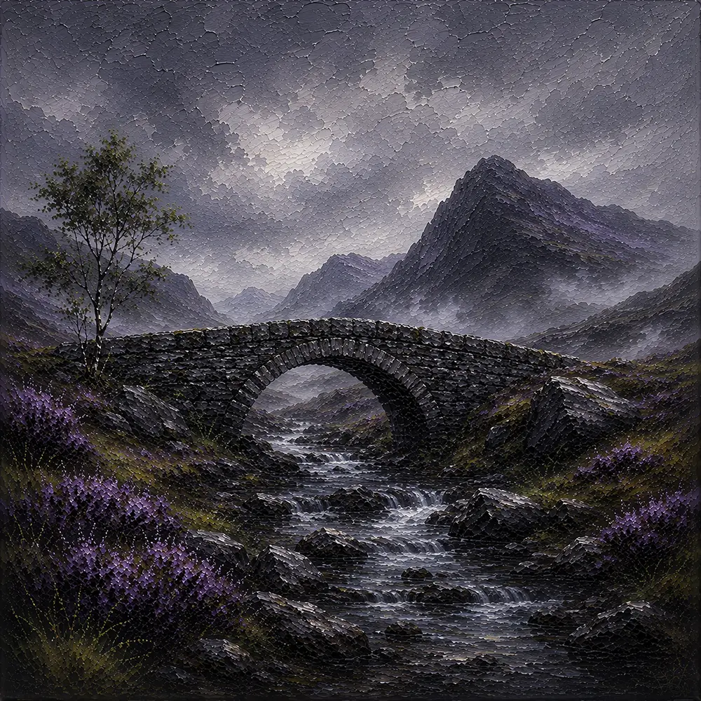 Highland Emblem Scottish Highlands Wall Art Highland Heather Art Print