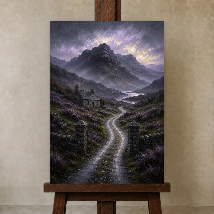Premium Wall Art Dikey Html Edition – CP-UK-SH-V-002 displayed on a studio easel