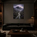 Premium Wall Art Dikey Html Edition – CP-UK-SH-V-002 shown in a warm modern interior