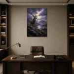 Premium Wall Art Dikey Html Edition – CP-UK-SH-V-003 displayed in a contemporary gallery-inspired room