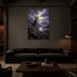 Premium Wall Art Dikey Html Edition – CP-UK-SH-V-003 shown in a warm modern interior