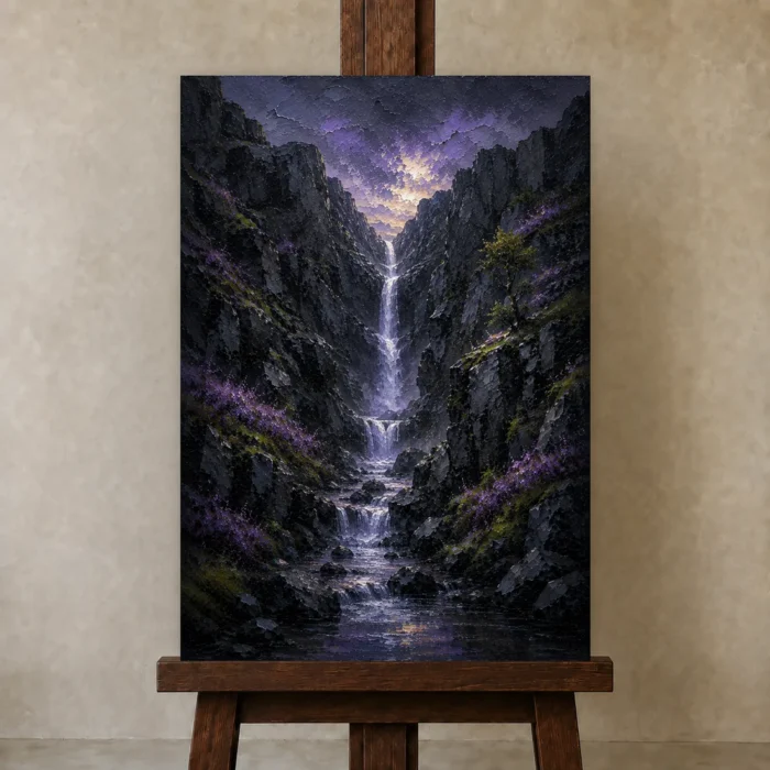 Premium Wall Art Dikey Html Edition – CP-UK-SH-V-004 displayed on a studio easel
