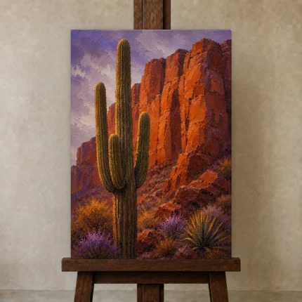 Premium Wall Art Dikey Html Edition – CP-US-DS-V-005 displayed on a studio easel