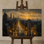 Premium Wall Art Yatay Html Edition – CP-US-GM-H-002 displayed on a studio easel