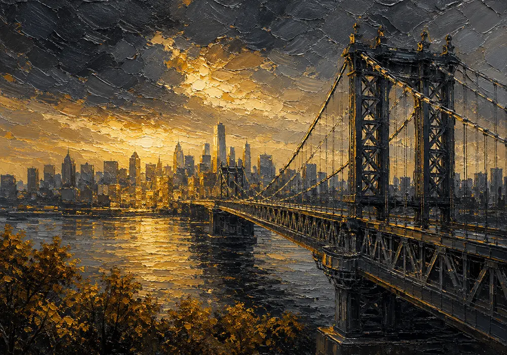 Metropolis Chronicle New York City Wall Art Gilded Metropolis Art Print