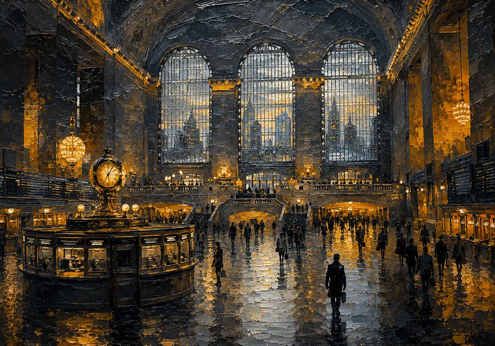 Metropolis Reverie New York City Wall Art Gilded Metropolis Art Print