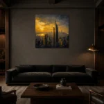 Premium Wall Art Kare Html Edition – CP-US-GM-S-001 shown in a warm modern interior