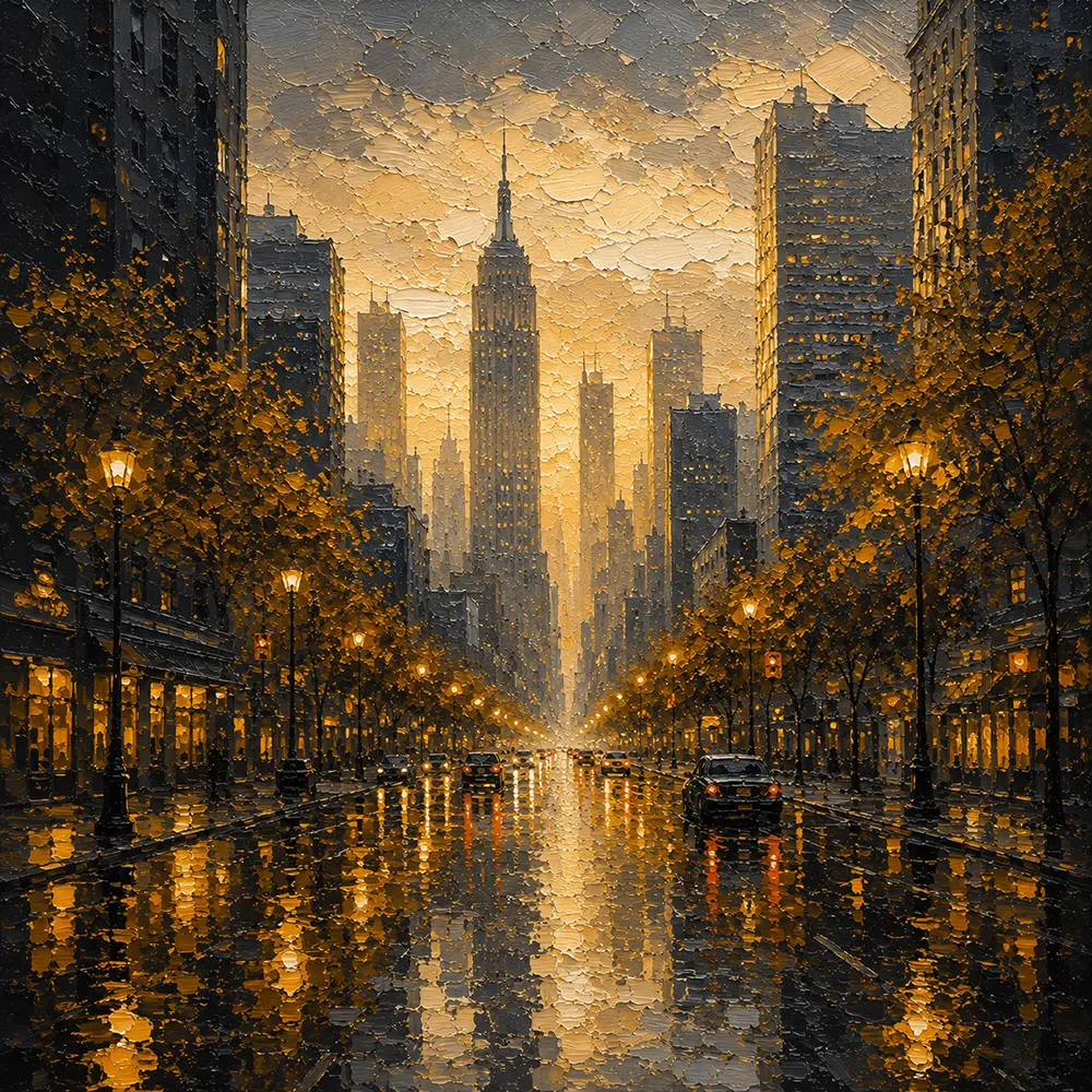 Metropolis Stillness New York City Wall Art Gilded Metropolis Art Print