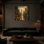 Premium Wall Art Kare Html Edition – CP-US-GM-S-002 shown in a warm modern interior
