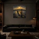 Premium Wall Art Kare Html Edition – CP-US-GM-S-003 shown in a warm modern interior