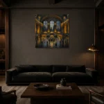 Premium Wall Art Kare Html Edition – CP-US-GM-S-004 shown in a warm modern interior