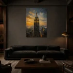Premium Wall Art Dikey Html Edition – CP-US-GM-V-001 shown in a warm modern interior