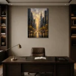 Premium Wall Art Dikey Html Edition – CP-US-GM-V-002 displayed in a contemporary gallery-inspired room