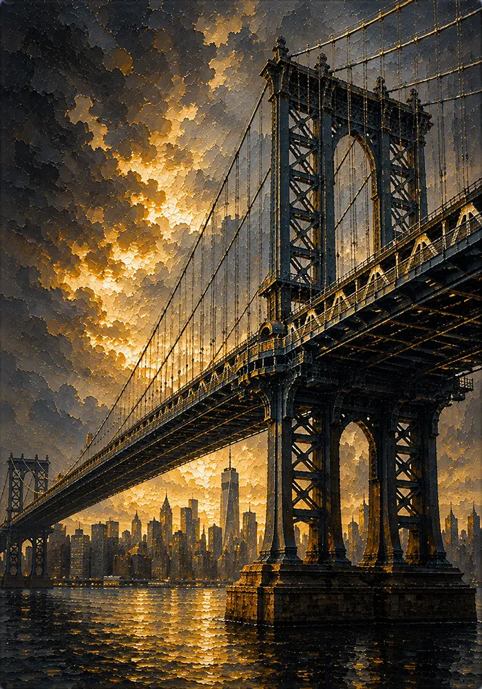 Metropolis Spire New York City Wall Art Gilded Metropolis Art Print