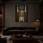 Premium Wall Art Dikey Html Edition – CP-US-GM-V-004 shown in a warm modern interior
