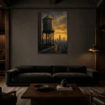 Premium Wall Art Dikey Html Edition – CP-US-GM-V-005 shown in a warm modern interior