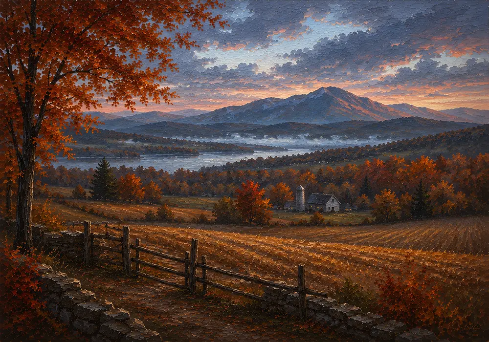 Hudson Reverie Hudson Valley Wall Art Hudson Autumn Art Print