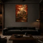 Premium Wall Art Dikey Html Edition – CP-US-HV-V-003 shown in a warm modern interior