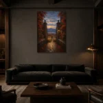 Premium Wall Art Dikey Html Edition – CP-US-HV-V-004 shown in a warm modern interior