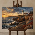 Premium Wall Art Yatay Html Edition – CP-US-NEC-H-001 displayed on a studio easel