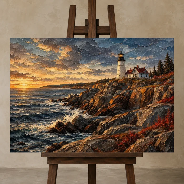Premium Wall Art Yatay Html Edition – CP-US-NEC-H-001 displayed on a studio easel
