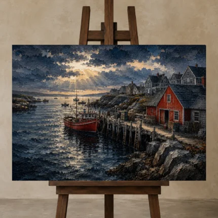 Premium Wall Art Yatay Html Edition – CP-US-NEC-H-003 displayed on a studio easel